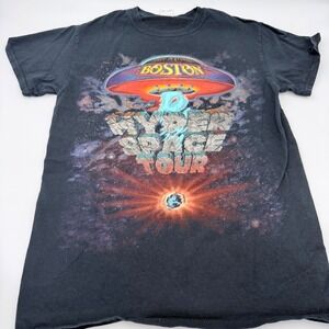 Boston Band T Shirt Hyper Space Tour‎ Graphic Black Small Vintage Style